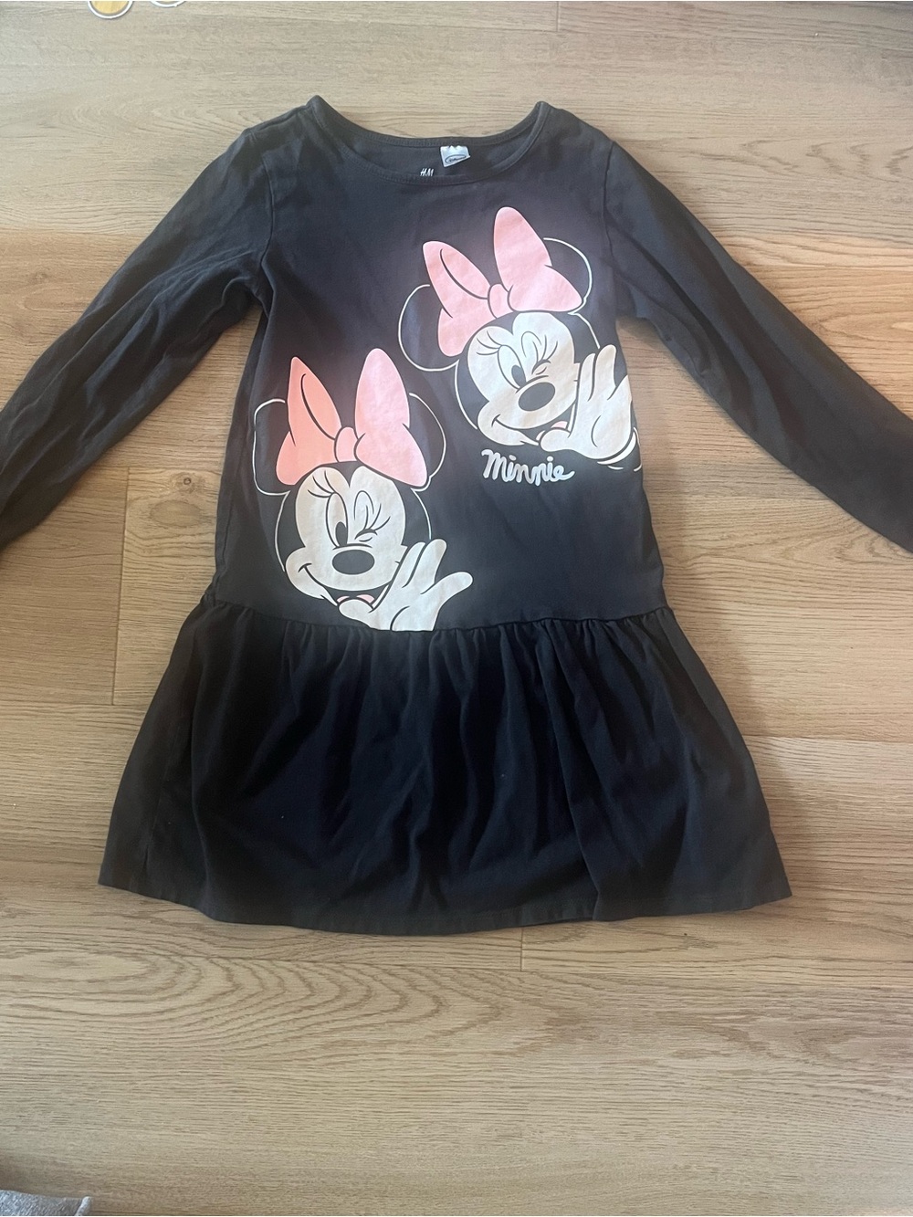 H&M x Disney Dark Grey Girls'  Cotton Minnie Mouse Dress